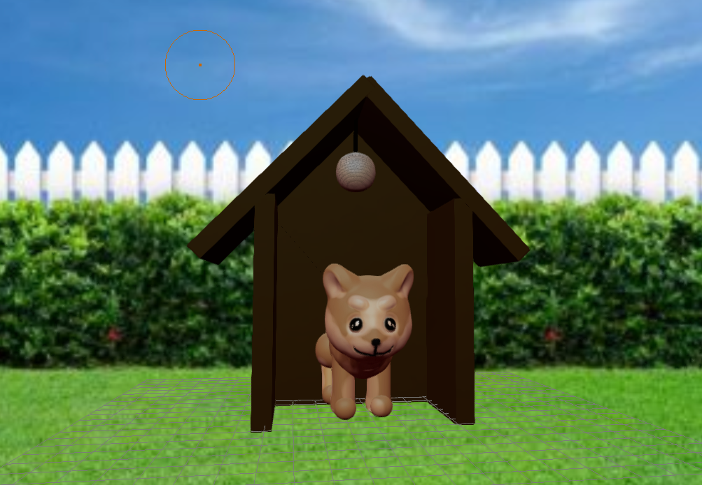 rendering of sculpty pet in dog house